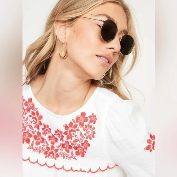 Old Navy Women’s Embroidered Short Sleeve Midi Dress Small LNC - Picture 3 of 6